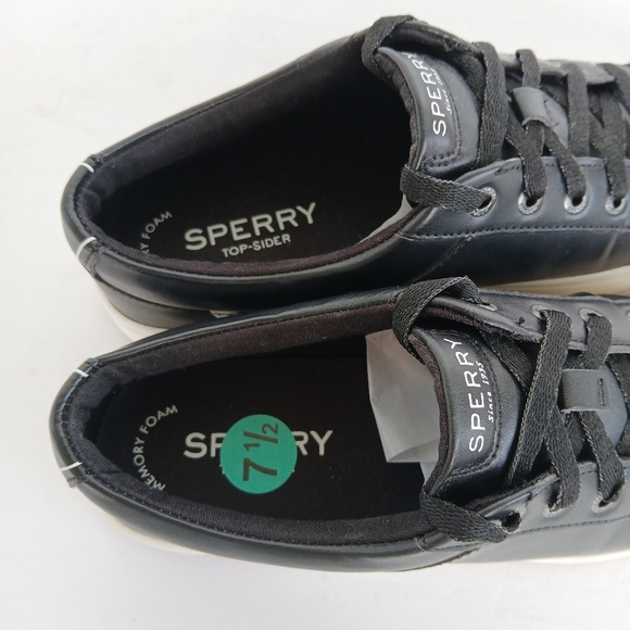 Sperry Charter Sneaker Black Leather 7.5 - Picture 5 of 7